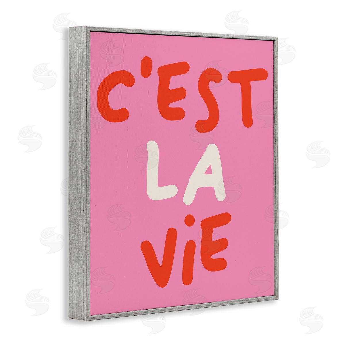 C'est La Vie on Pink Grey Frame Print Wall Art, Home Decor by House of Lulu