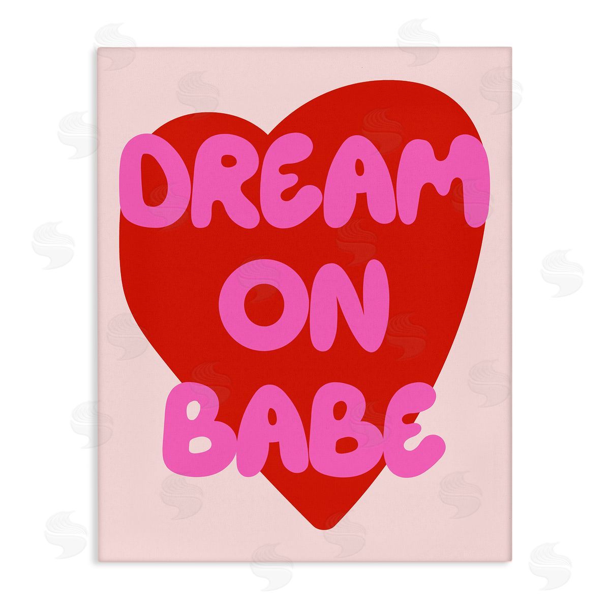 Dream On Babe Red Heart Canvas Wall Art, Home Decor by House of Lulu