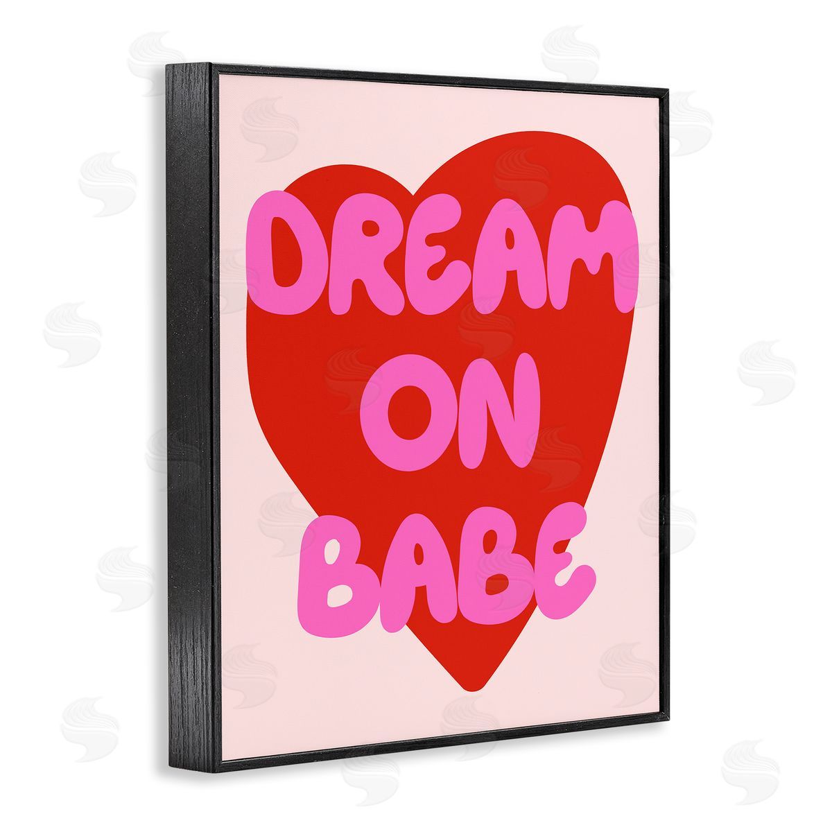 Dream On Babe Red Heart Black Frame Print Wall Art, Home Decor by House of Lulu