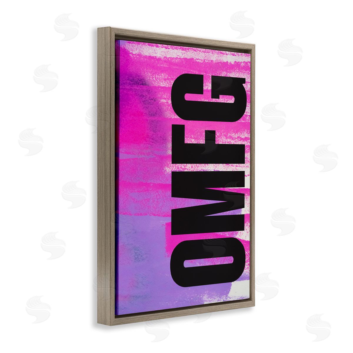 Bold OMFG on Abstract Brown Floating Frame Canvas Wall Art, Home Decor by House of Lulu
