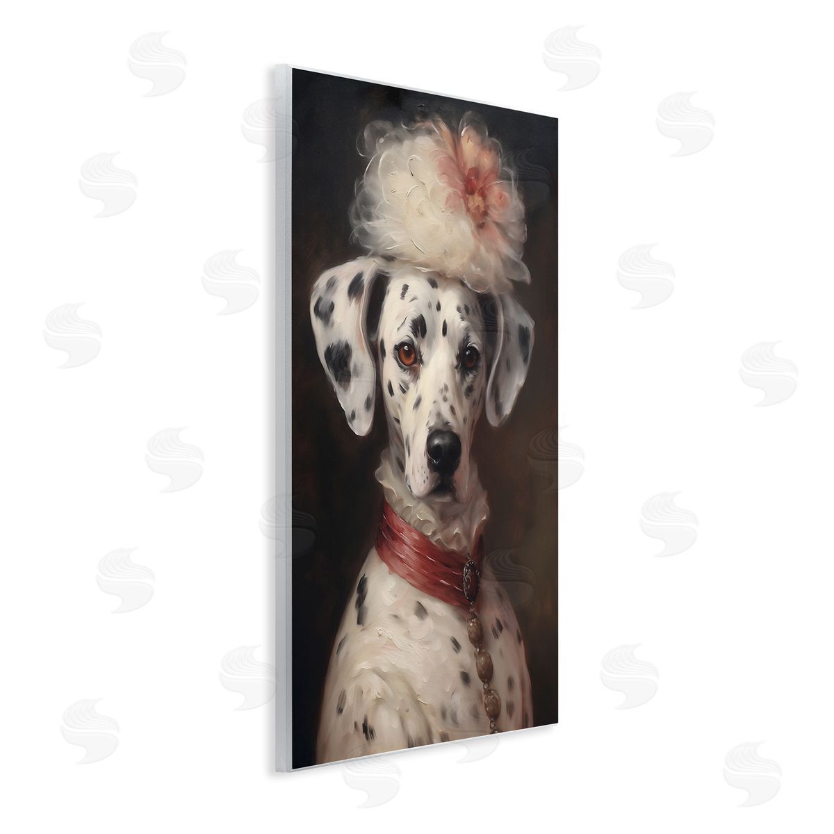 Dalmatian with Fancy Hat Portrait Wood Plaque Wall Art, Home Decor by Wumples