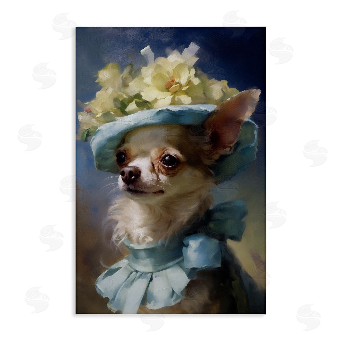 Dog with Fashionable Hat Canvas Wall Art, Home Decor by Wumples