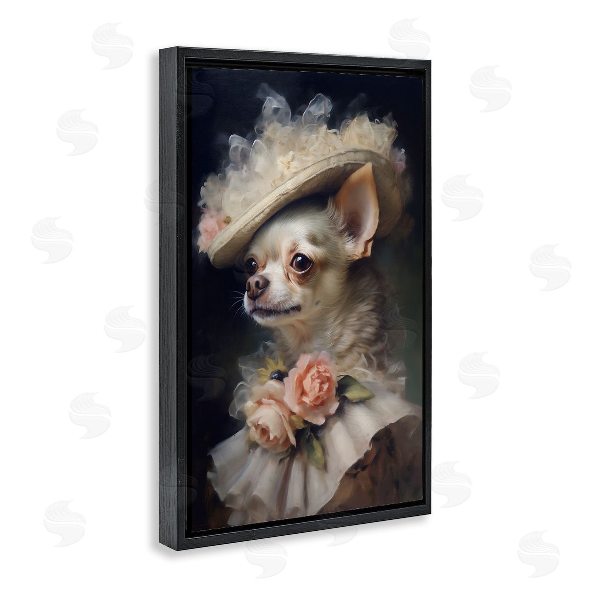Classic Fashion Chihuahua Black Floating Frame Canvas Wall Art, Home Decor by Wumples