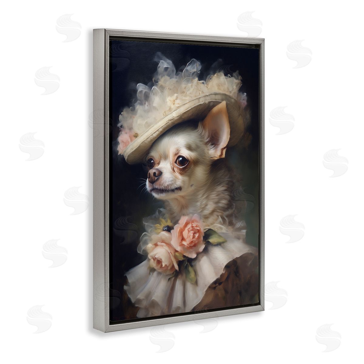 Classic Fashion Chihuahua Grey Floating Frame Canvas Wall Art, Home Decor by Wumples