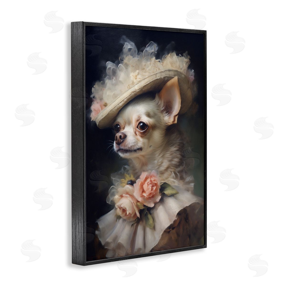 Classic Fashion Chihuahua Black Frame Print Wall Art, Home Decor by Wumples