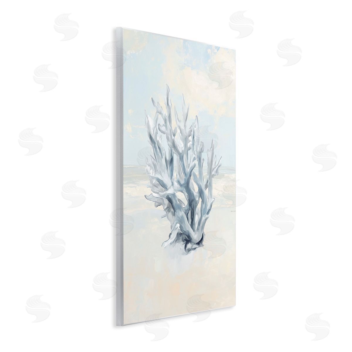 Soft Minimal Coral Branch Wood Plaque Wall Art, Home Decor by Ramona Murdock