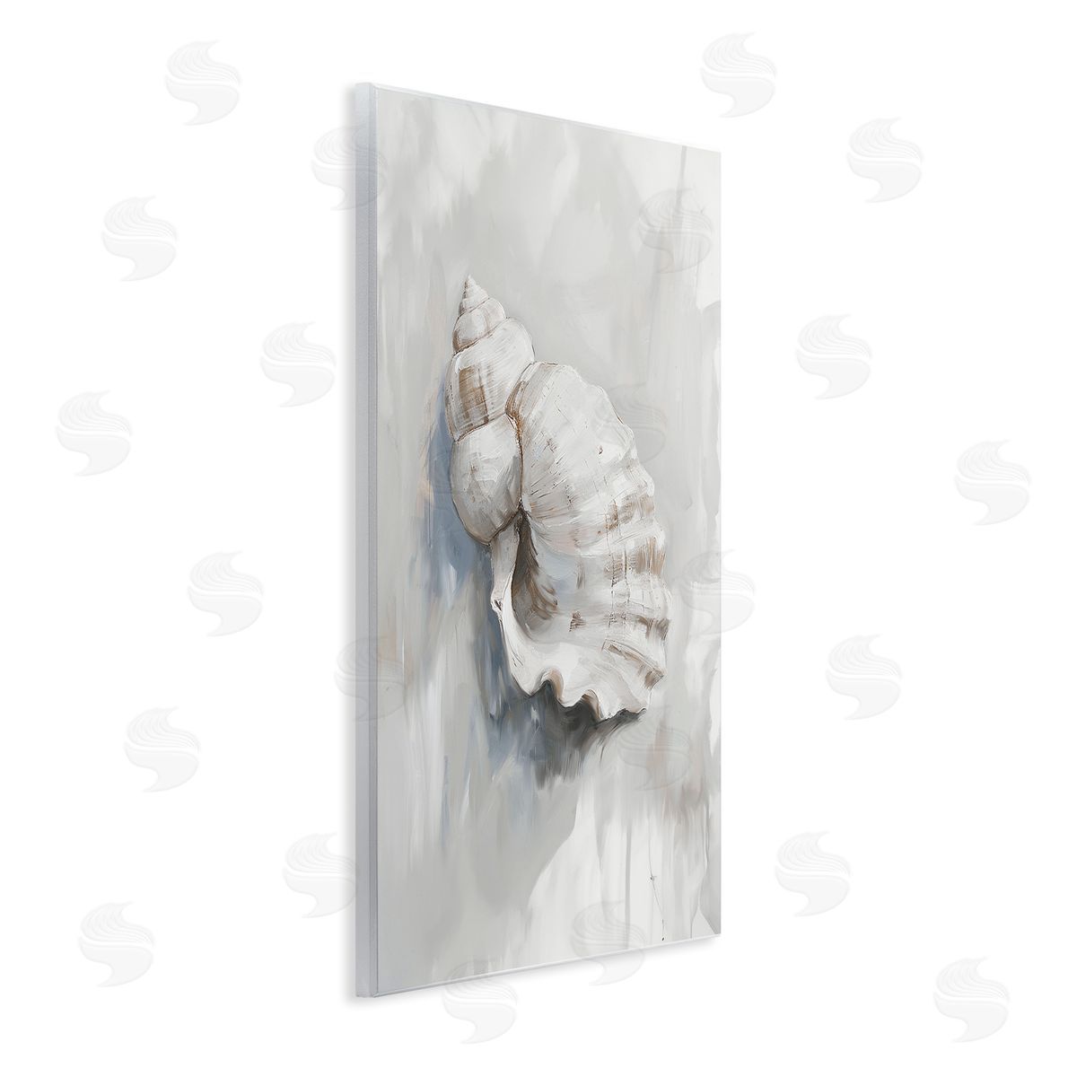 Neutral Curved Seashell Wood Plaque Wall Art, Home Decor by Ramona Murdock