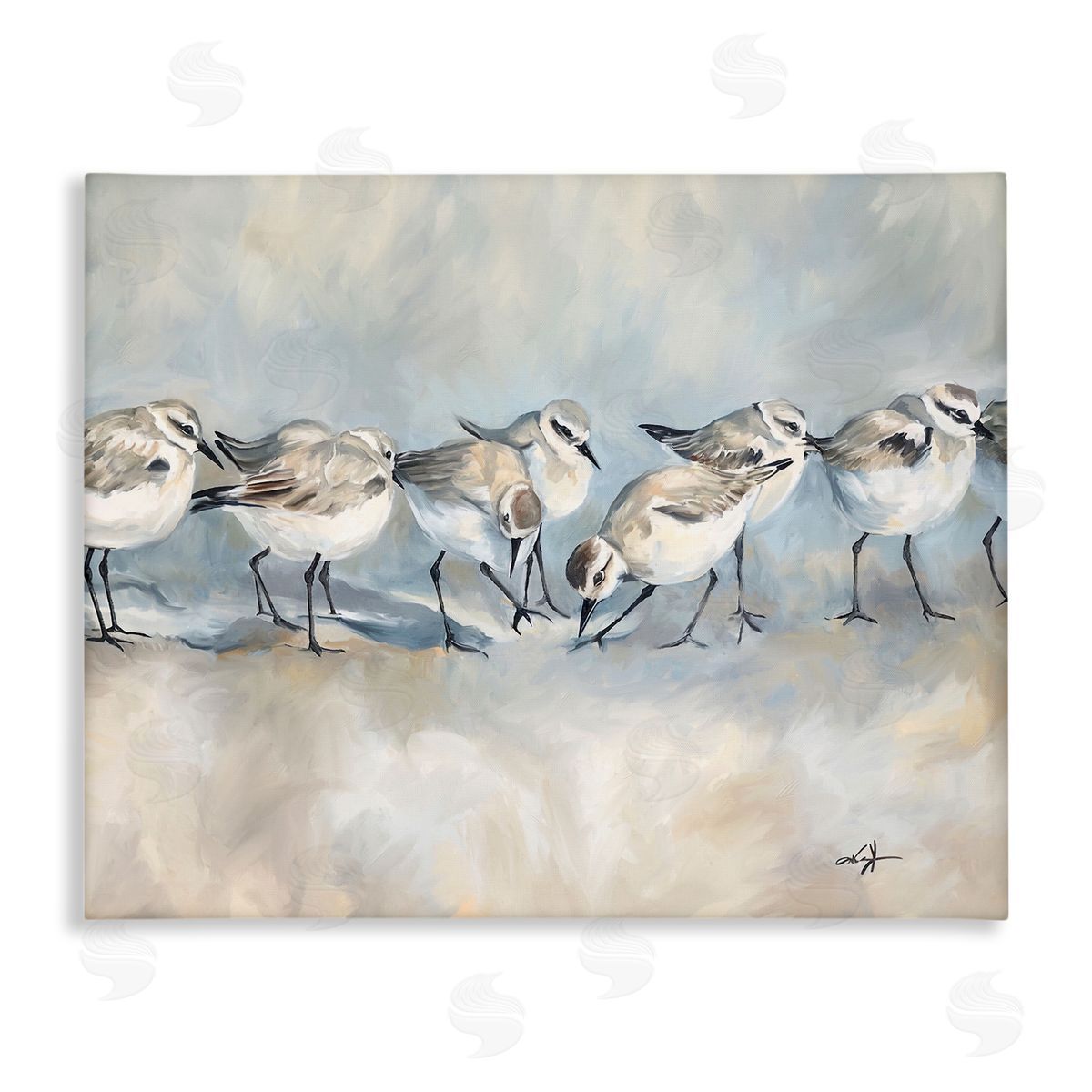 Sandpiper Birds Mirage Canvas Wall Art, Home Decor by Ramona Murdock