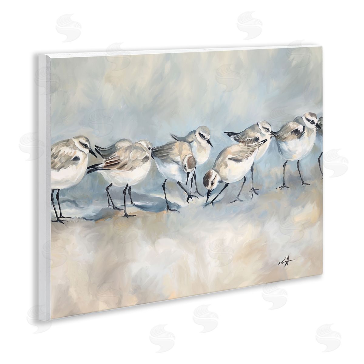 Sandpiper Birds Mirage Wood Plaque Wall Art, Home Decor by Ramona Murdock