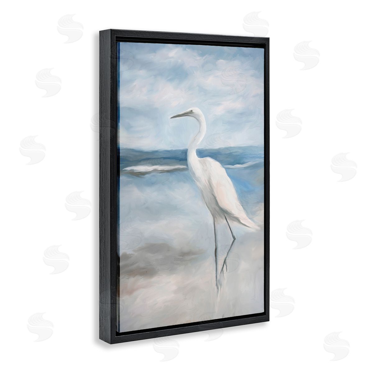 Elegant Kingdom of Herons Black Floating Frame Canvas Wall Art, Home Decor by Ramona Murdock