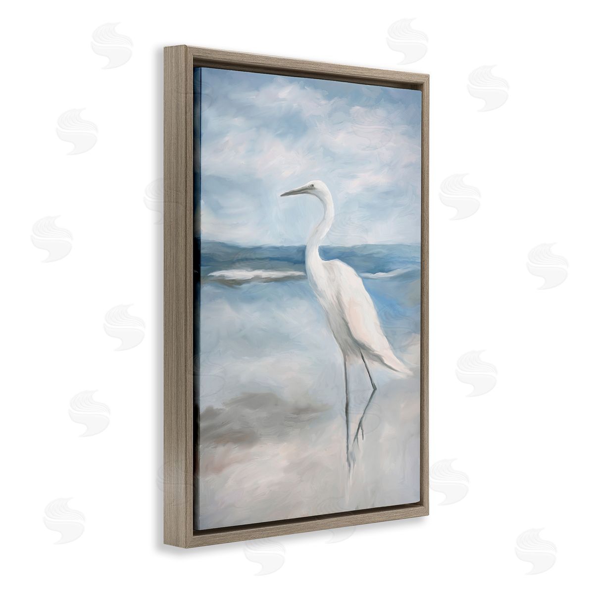 Elegant Kingdom of Herons Brown Floating Frame Canvas Wall Art, Home Decor by Ramona Murdock