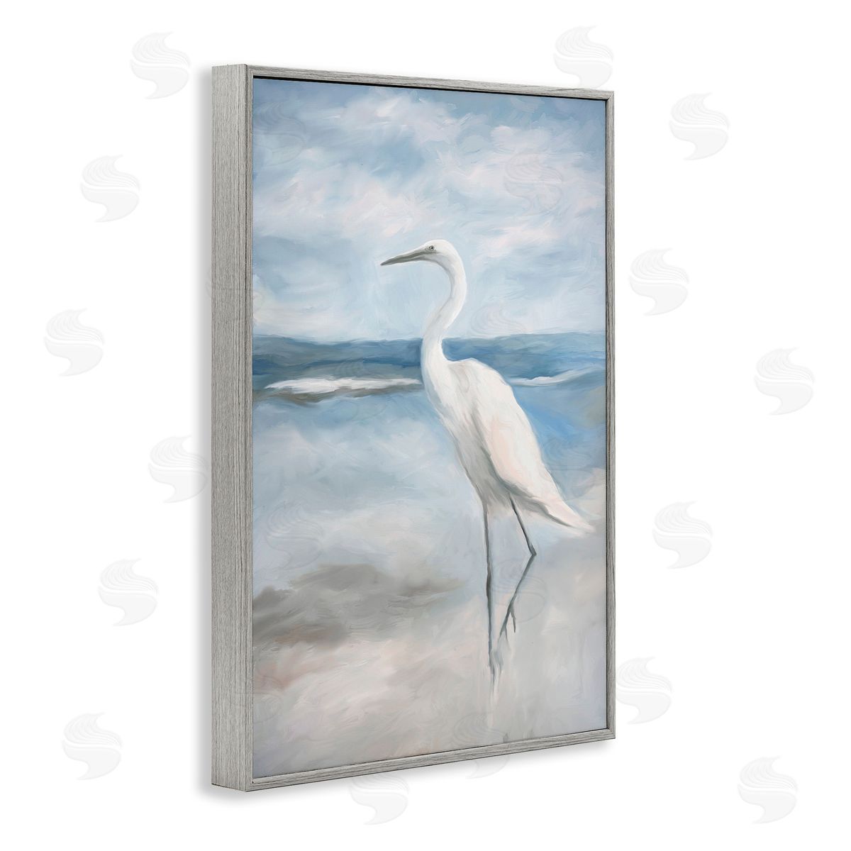 Elegant Kingdom of Herons Grey Frame Print Wall Art, Home Decor by Ramona Murdock