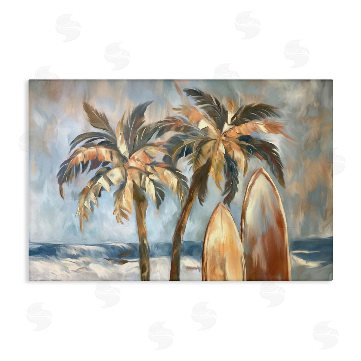 Warm Tropical Surfboards Canvas Wall Art, Home Decor by Ramona Murdock