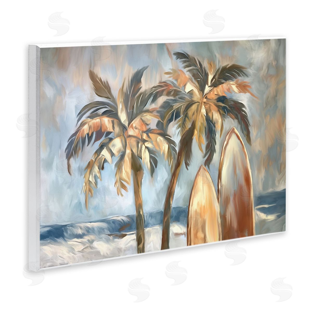 Warm Tropical Surfboards Wood Plaque Wall Art, Home Decor by Ramona Murdock