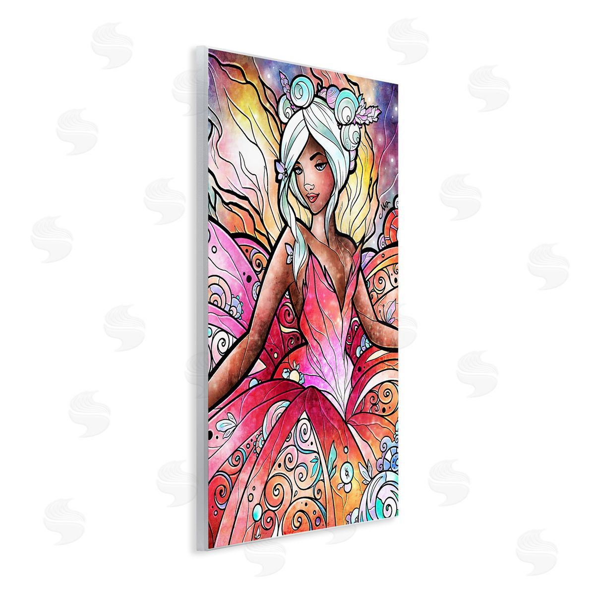 Pastel Nouveau Fairy Wood Plaque Wall Art, Home Decor by Mandie Manzano
