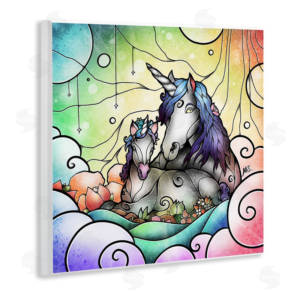 Deco Style Unicorns Wood Plaque Wall Art, Home Decor by Mandie Manzano