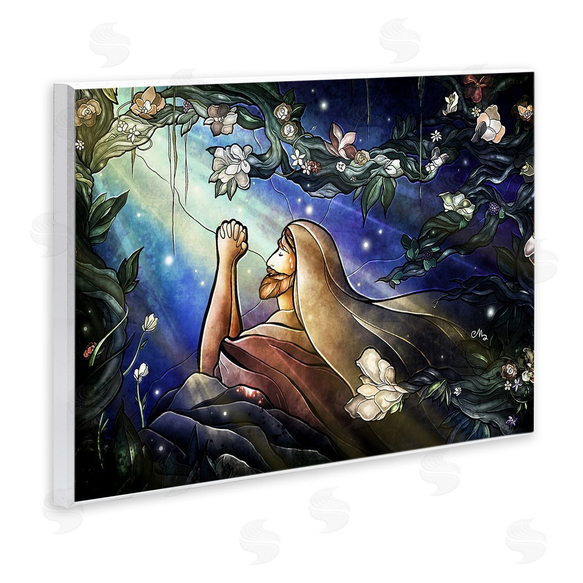 Religious Gethsemane Prayer Wood Plaque Wall Art, Home Decor by Mandie Manzano