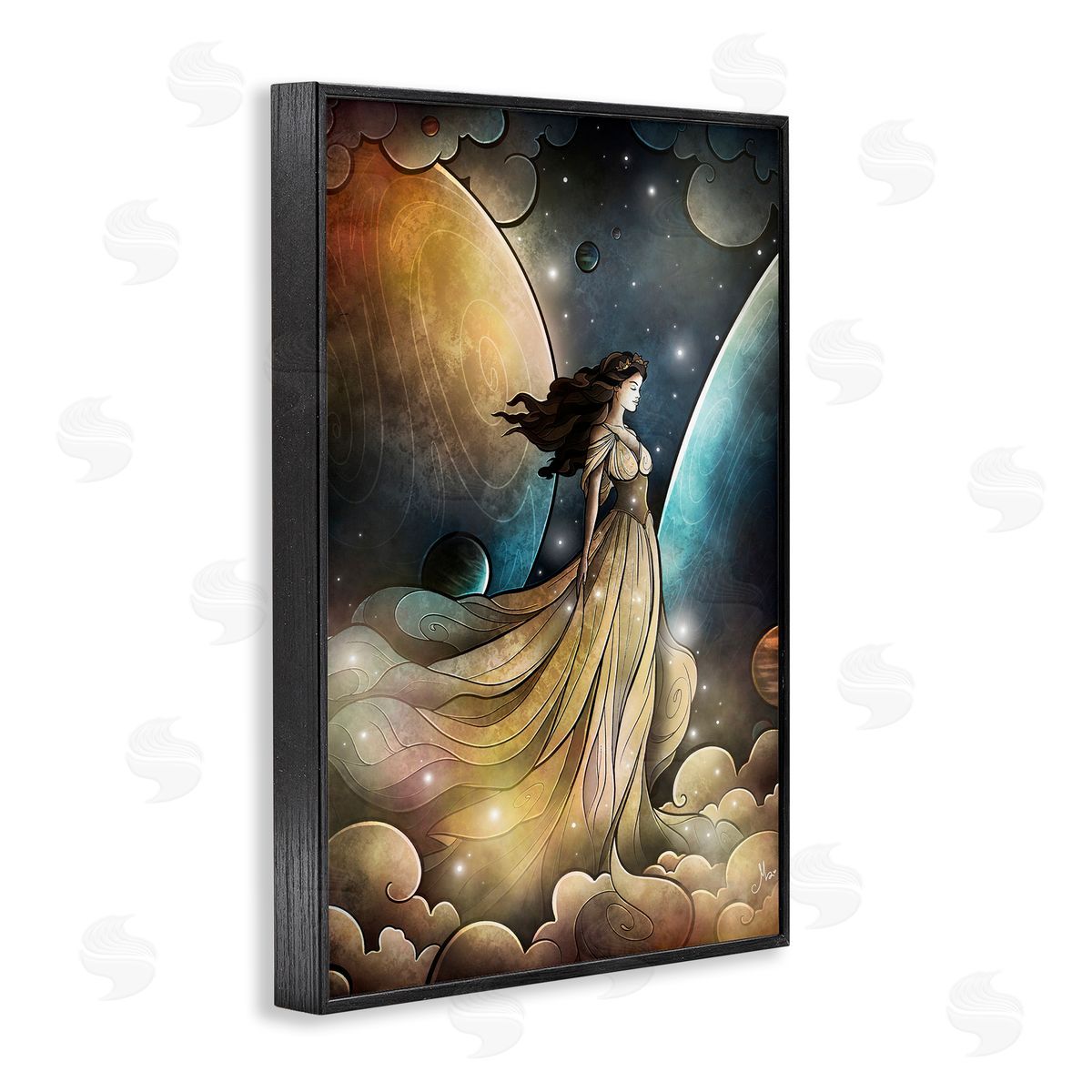 Heir of Heaven Portrait Black Frame Print Wall Art, Home Decor by Mandie Manzano