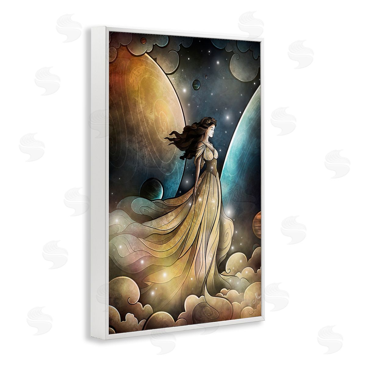 Heir of Heaven Portrait White Frame Print Wall Art, Home Decor by Mandie Manzano
