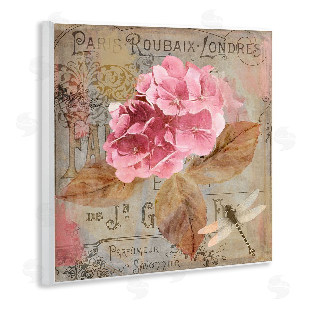 Vintage French Hydrangea Wood Plaque Wall Art, Home Decor by Sasha