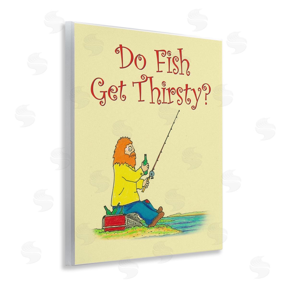 Do Fish Get Thirsty Humor Wood Plaque Wall Art, Home Decor by Roger Straub