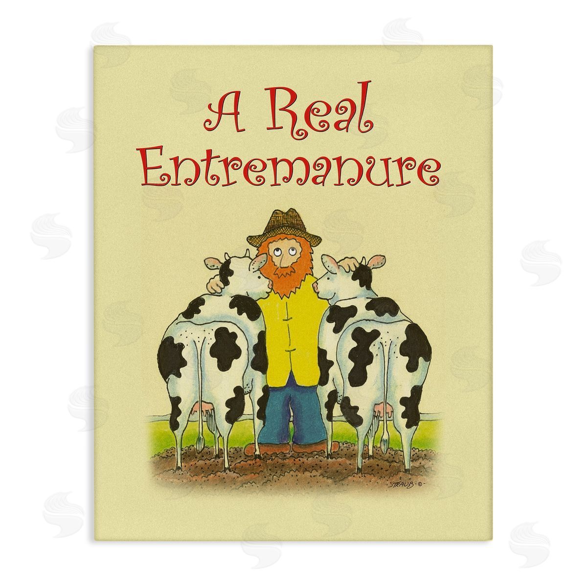 Vintage A Real Entremanure Canvas Wall Art, Home Decor by Roger Straub