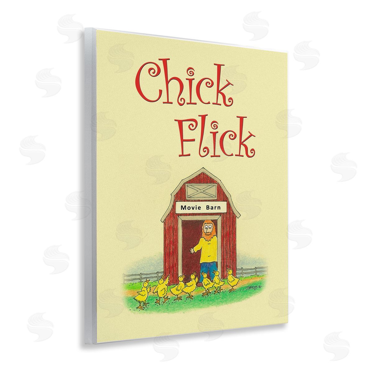 Chick Flick Vintage Pun Wood Plaque Wall Art, Home Decor by Roger Straub
