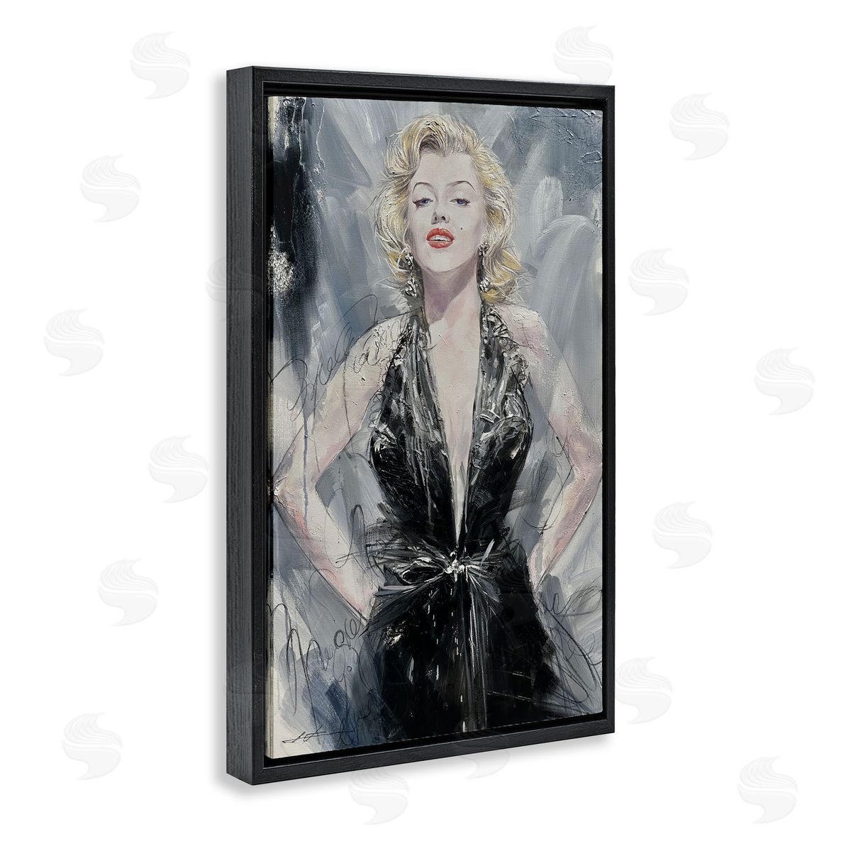 Classic Stylish Marilyn Black Floating Frame Canvas Wall Art, Home Decor by Lucille Lee
