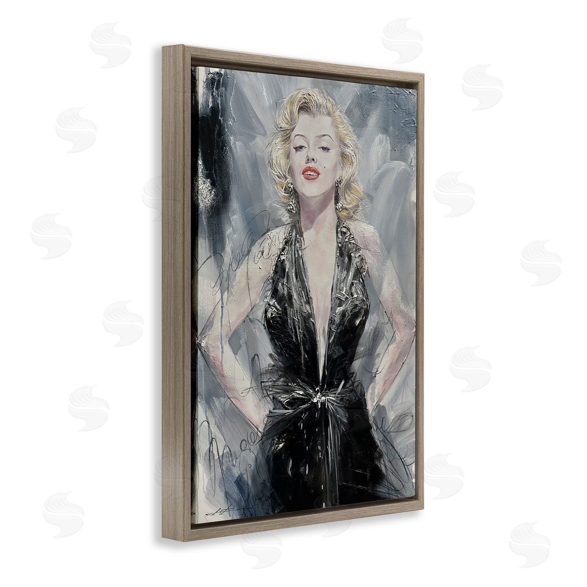 Classic Stylish Marilyn Brown Floating Frame Canvas Wall Art, Home Decor by Lucille Lee