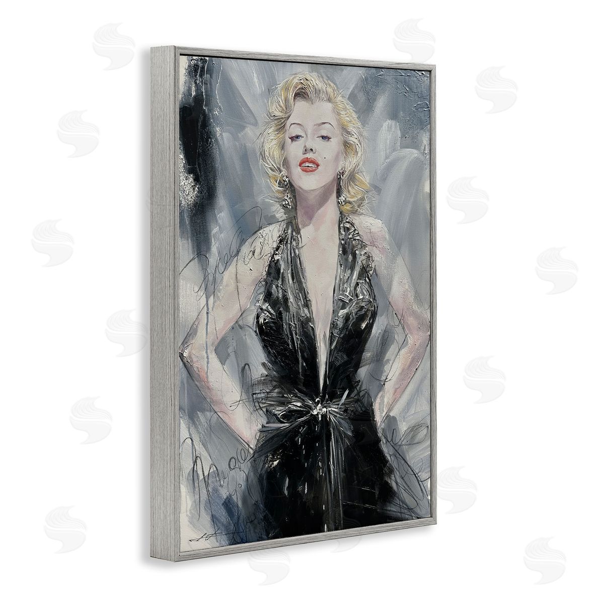 Classic Stylish Marilyn Grey Frame Print Wall Art, Home Decor by Lucille Lee