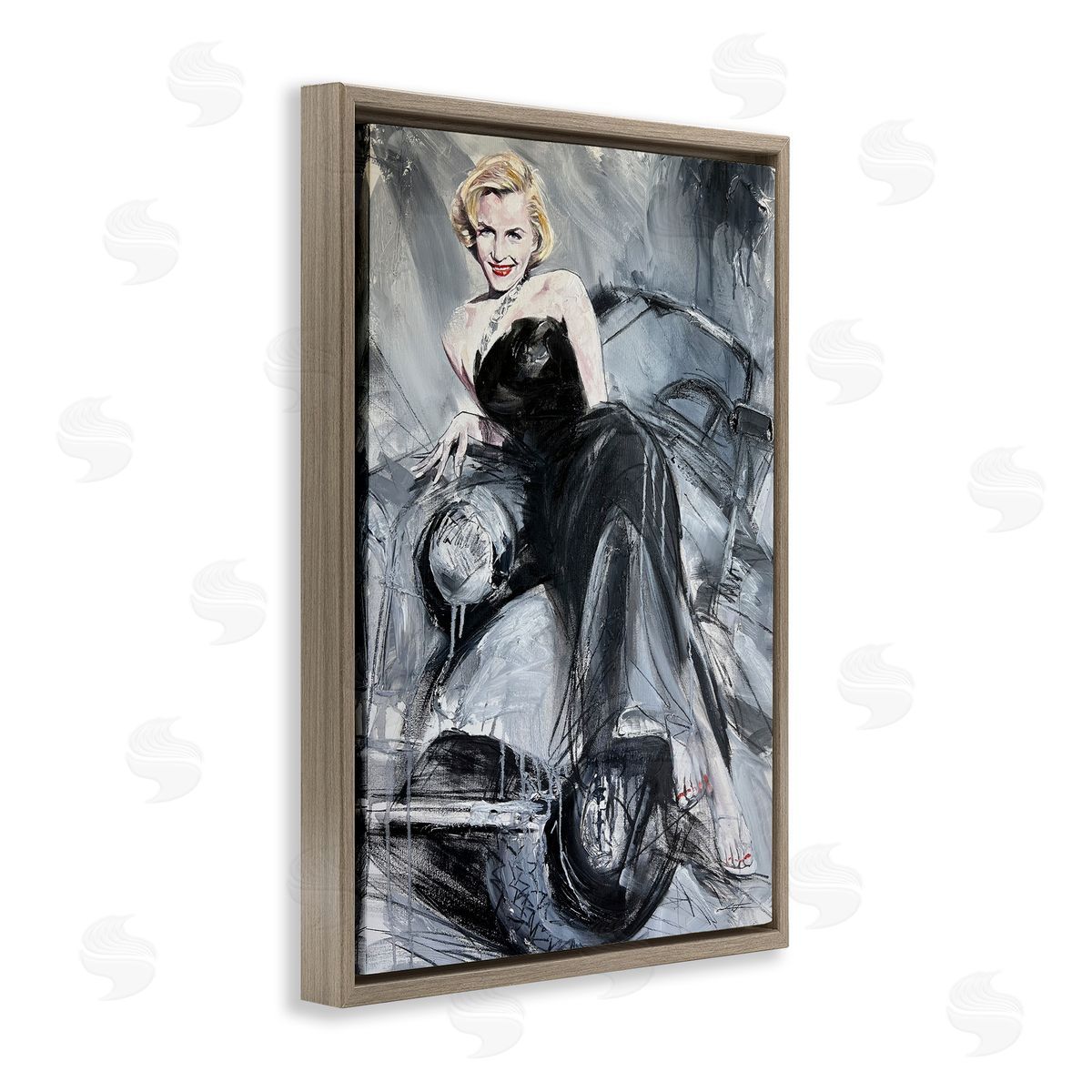 Timeless Fashion Woman Brown Floating Frame Canvas Wall Art, Home Decor by Lucille Lee