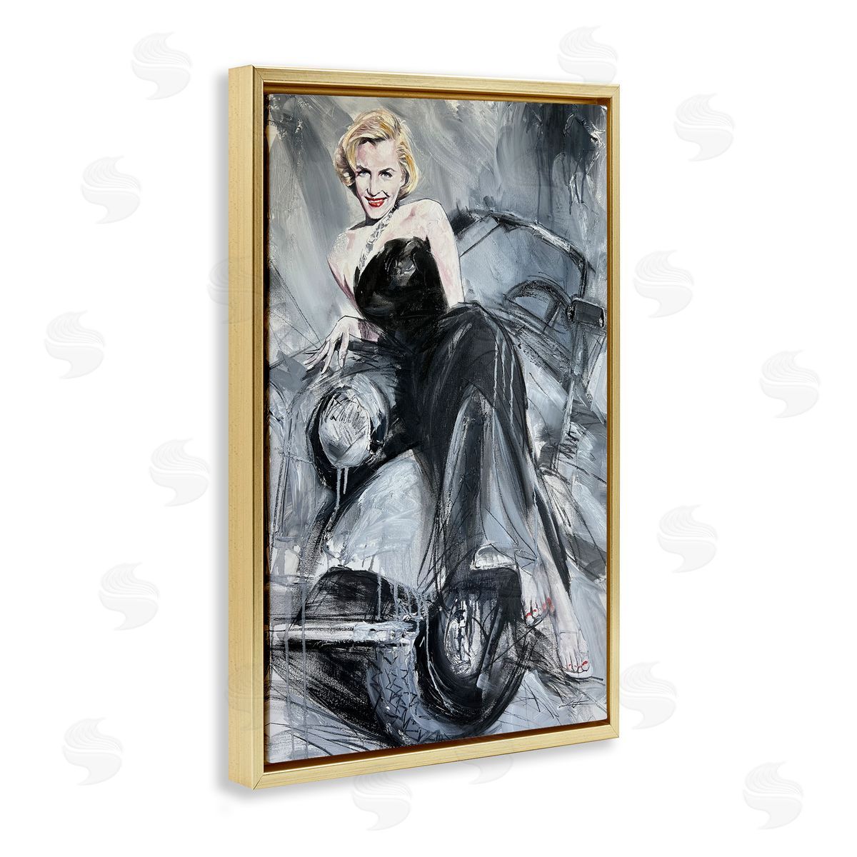 Timeless Fashion Woman Gold Floating Frame Canvas Wall Art, Home Decor by Lucille Lee