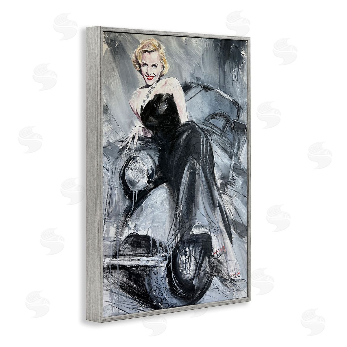 Timeless Fashion Woman Grey Frame Print Wall Art, Home Decor by Lucille Lee