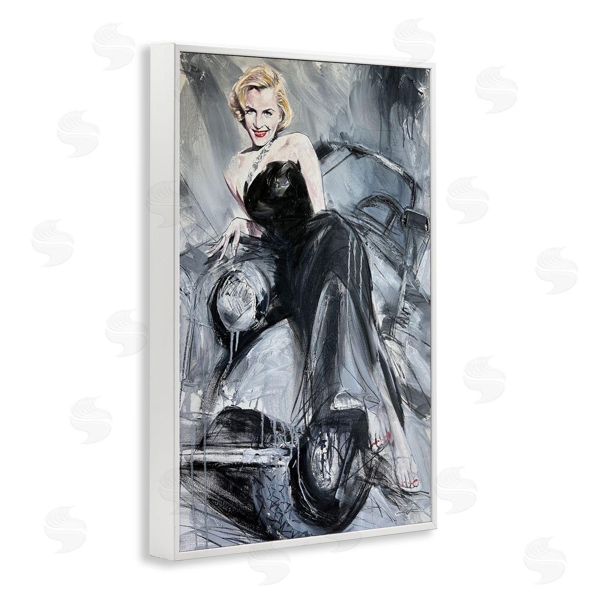 Timeless Fashion Woman White Frame Print Wall Art, Home Decor by Lucille Lee