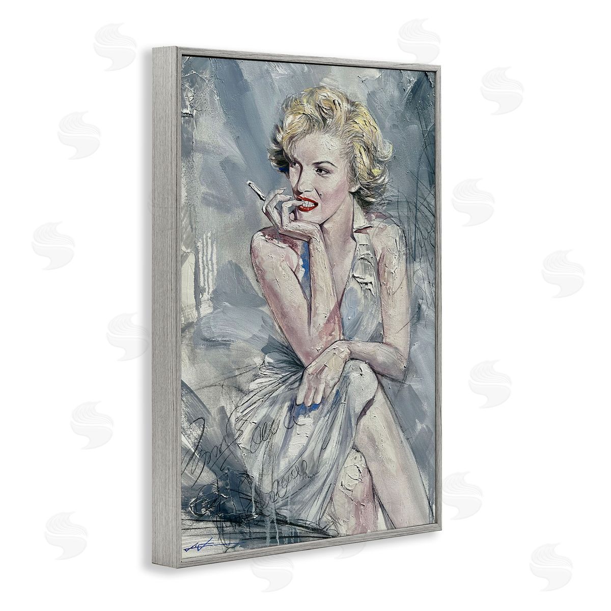 Elegant Marilyn Abstraction Grey Frame Print Wall Art, Home Decor by Lucille Lee