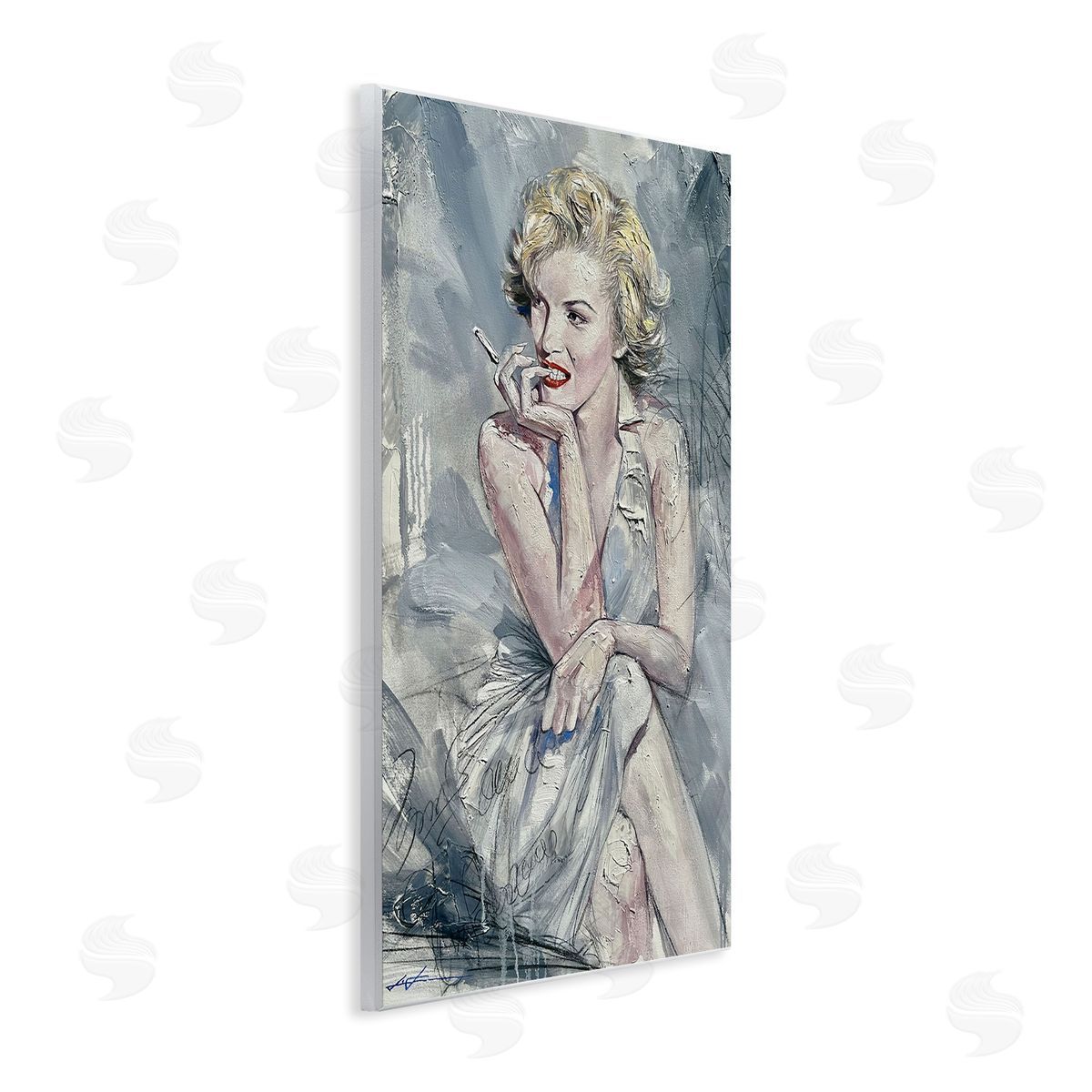 Elegant Marilyn Abstraction Wood Plaque Wall Art, Home Decor by Lucille Lee