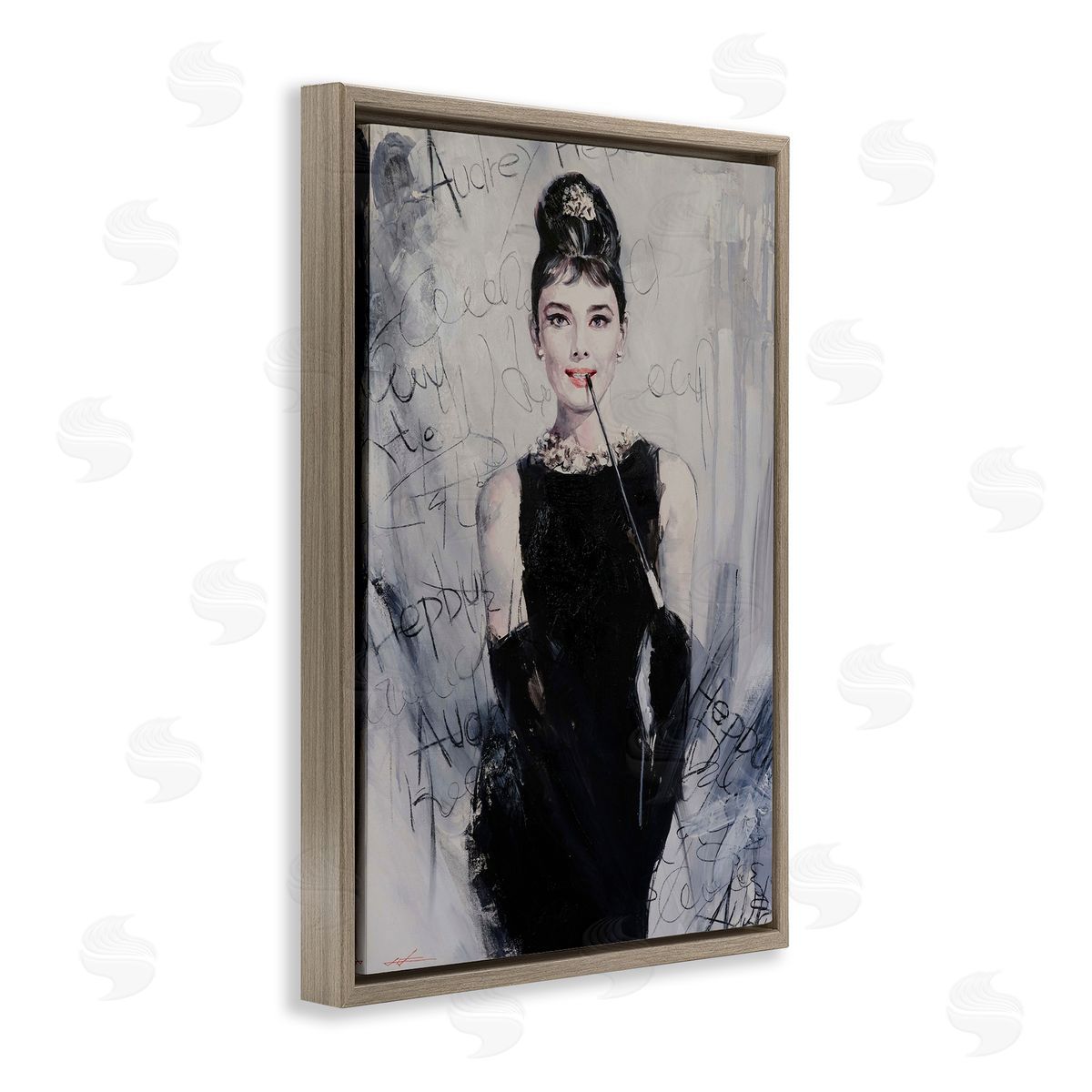 Classic Audrey Modern Details Brown Floating Frame Canvas Wall Art, Home Decor by Lucille Lee