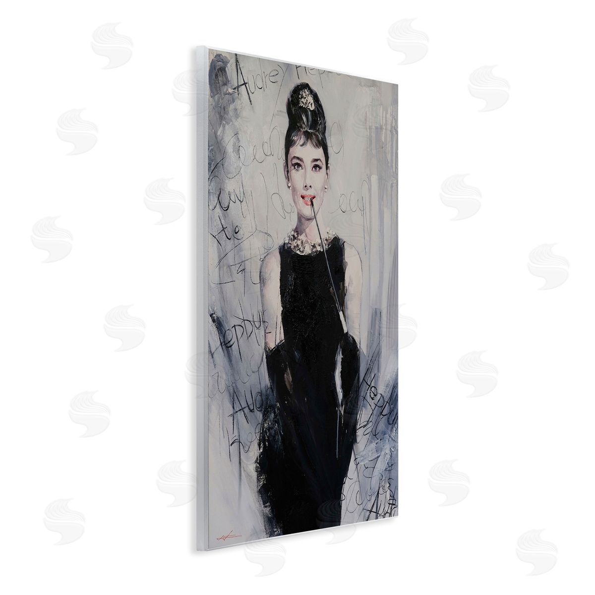 Classic Audrey Modern Details Wood Plaque Wall Art, Home Decor by Lucille Lee