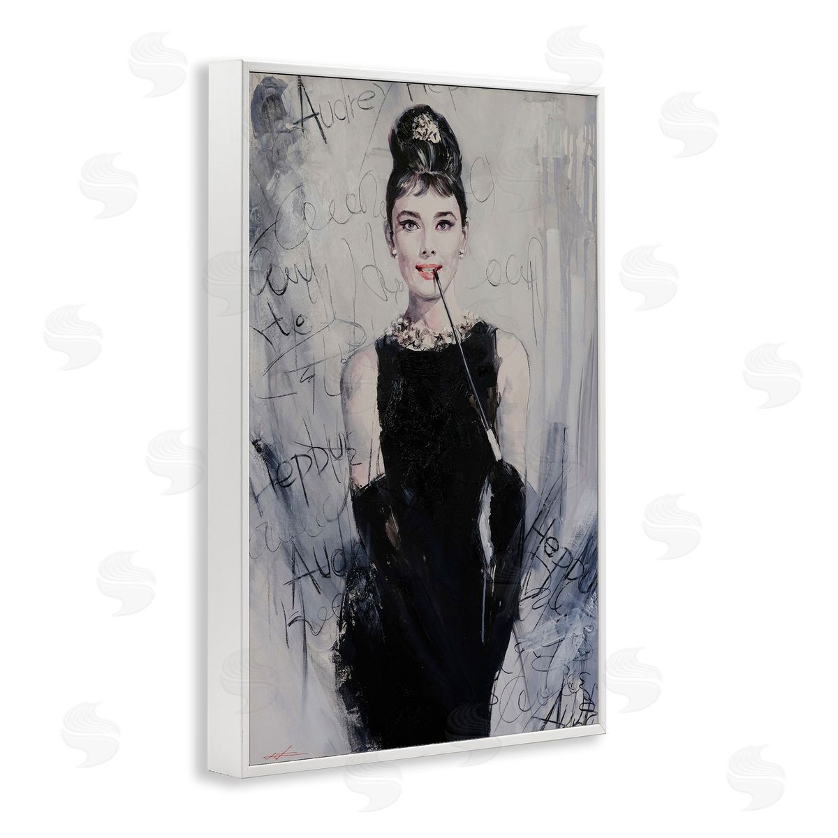 Classic Audrey Modern Details White Frame Print Wall Art, Home Decor by Lucille Lee