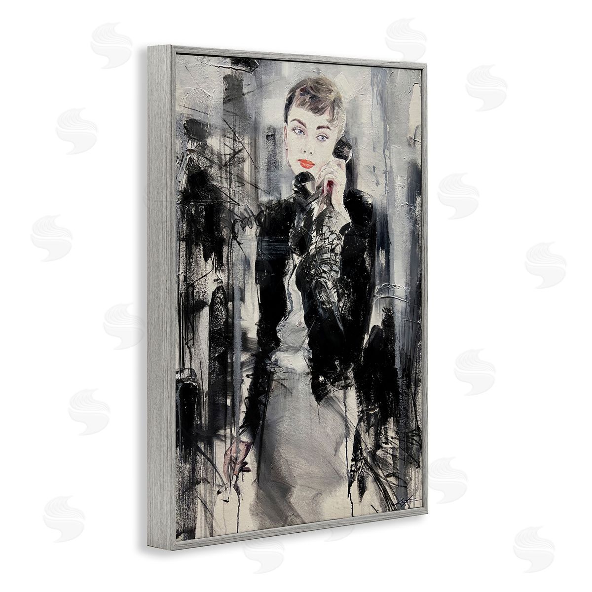 Classic Beauty Fashionista Grey Frame Print Wall Art, Home Decor by Lucille Lee