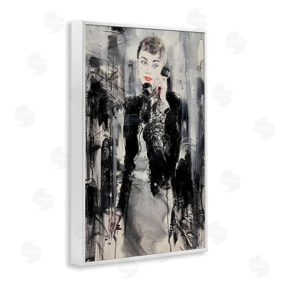 Classic Beauty Fashionista White Frame Print Wall Art, Home Decor by Lucille Lee