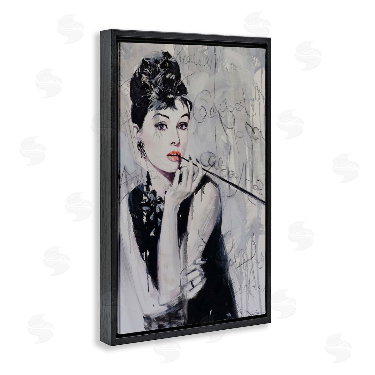 Bold & Classic Audrey Black Floating Frame Canvas Wall Art, Home Decor by Lucille Lee