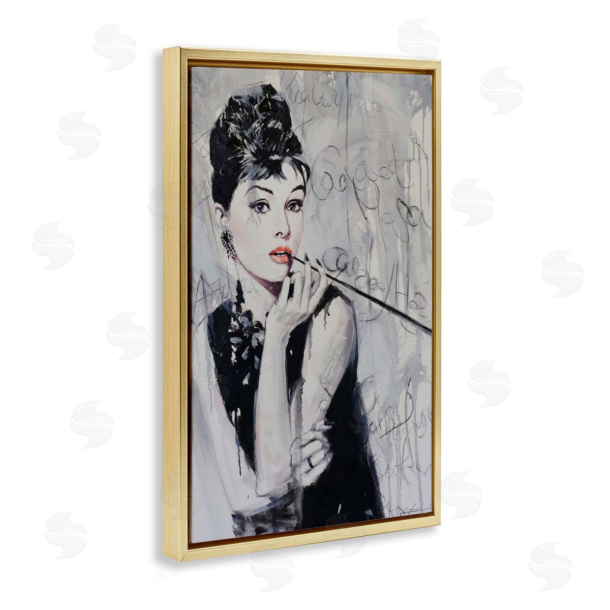 Bold & Classic Audrey Gold Floating Frame Canvas Wall Art, Home Decor by Lucille Lee