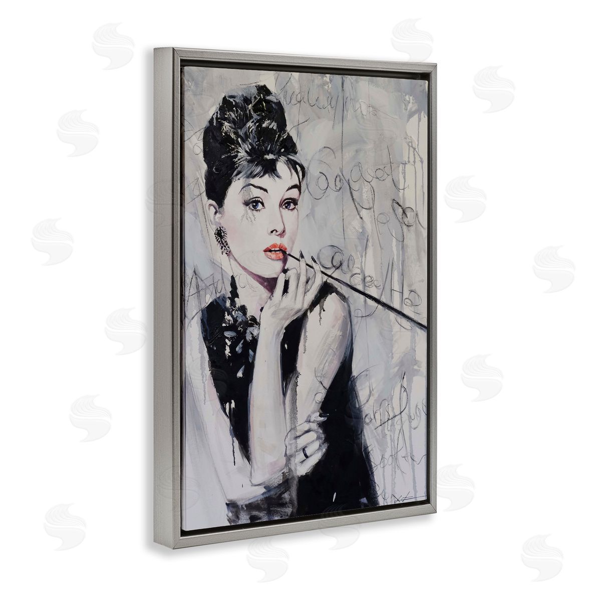 Bold & Classic Audrey Grey Floating Frame Canvas Wall Art, Home Decor by Lucille Lee