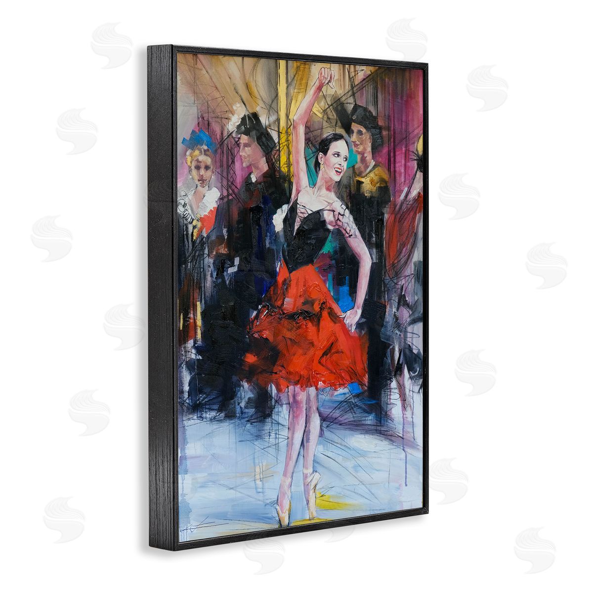 Abstract Ballerina Bold Collage Black Frame Print Wall Art, Home Decor by Lucille Lee