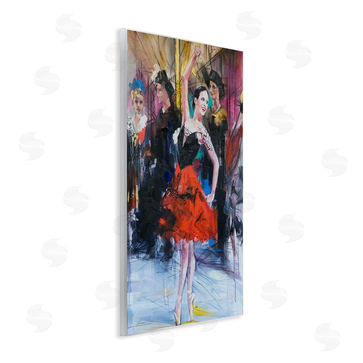 Abstract Ballerina Bold Collage Wood Plaque Wall Art, Home Decor by Lucille Lee