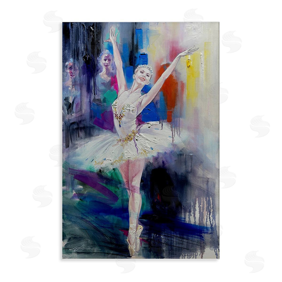 Bold Ballerina Abstraction Canvas Wall Art, Home Decor by Lucille Lee