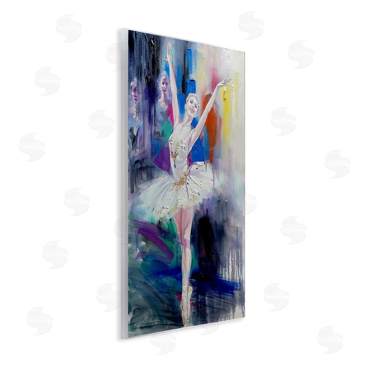 Bold Ballerina Abstraction Wood Plaque Wall Art, Home Decor by Lucille Lee