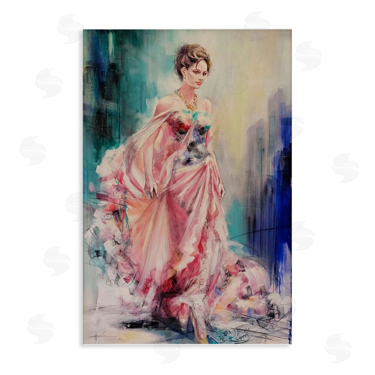 Sophisticated Woman in Dress Canvas Wall Art, Home Decor by Lucille Lee