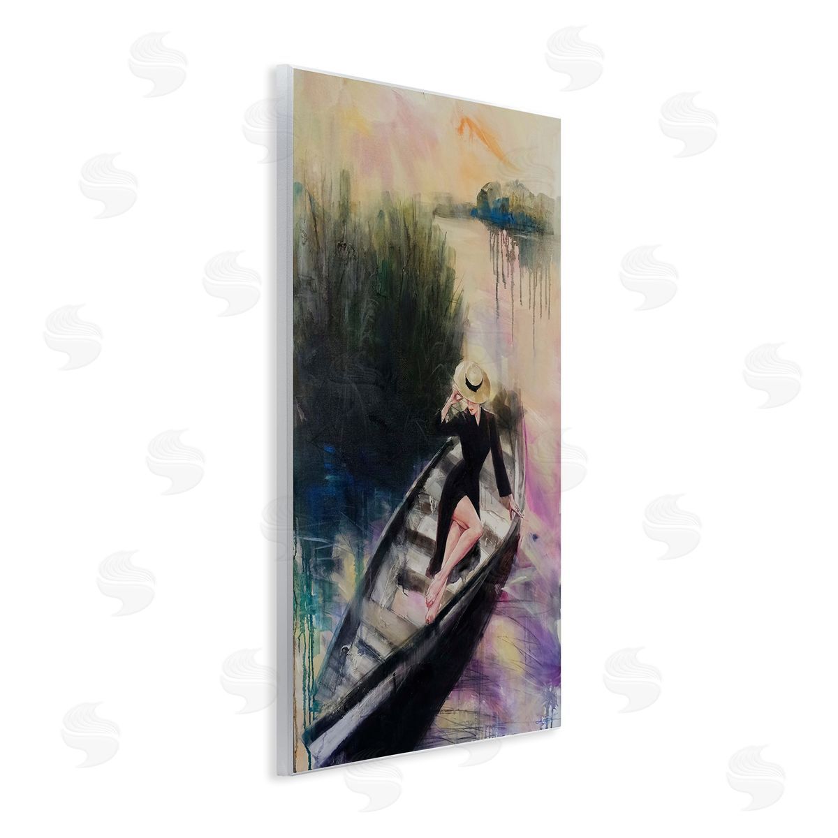 Fashion Diva on River Boat Wood Plaque Wall Art, Home Decor by Lucille Lee